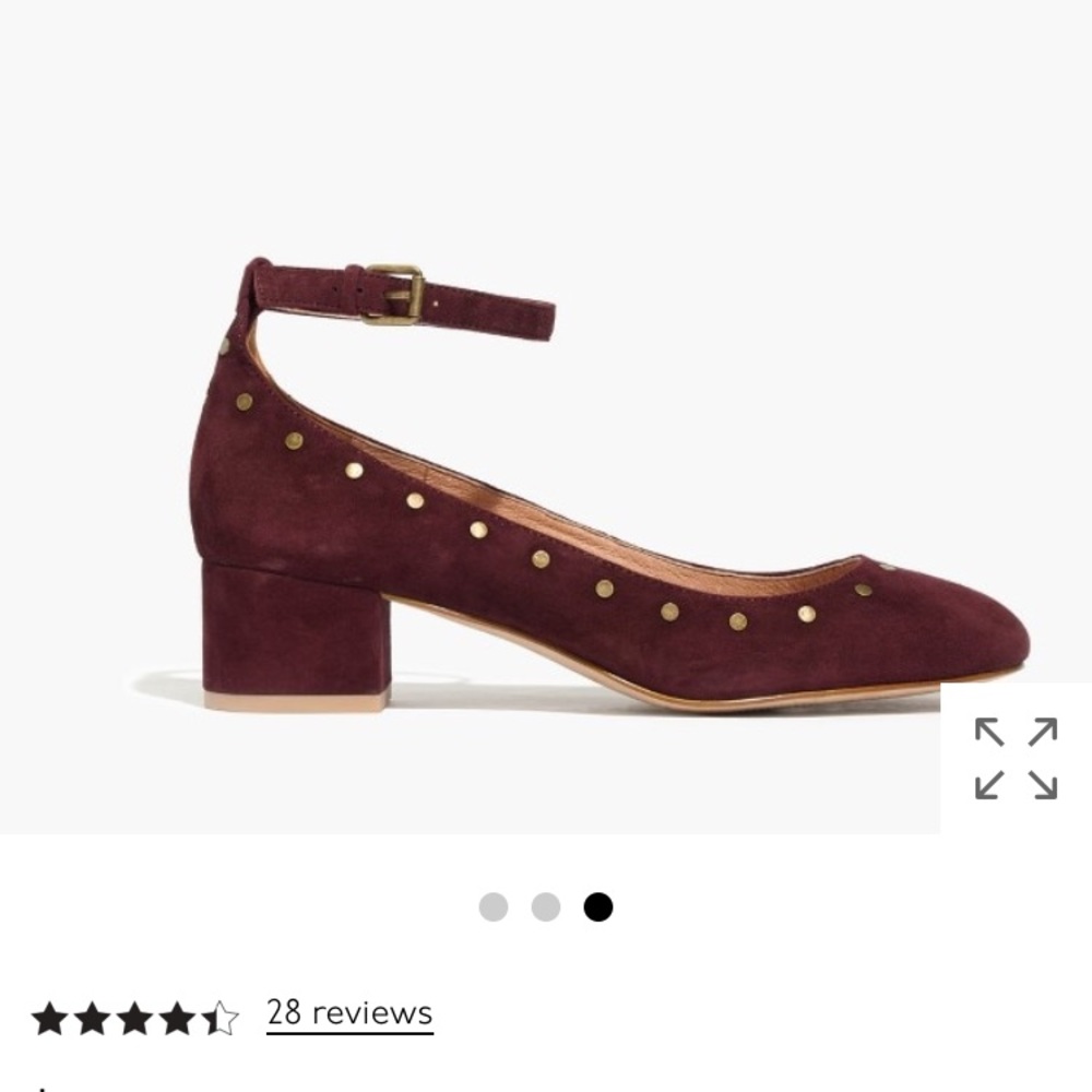 NIB Madewell Inez ankle strap shoes with studs